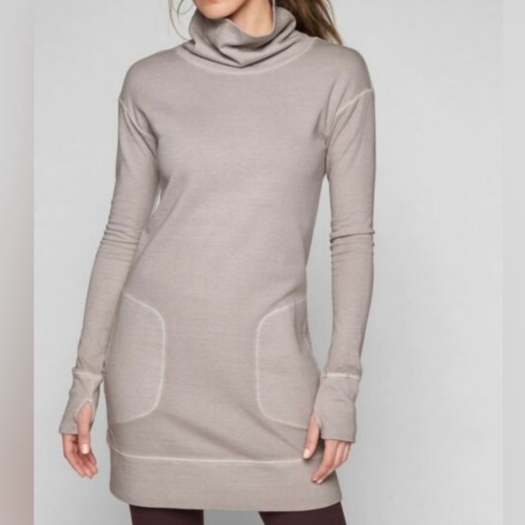 Athleta Dresses & Skirts - Athleta Eco Wash Turtleneck Sweatshirt Dress M NWT